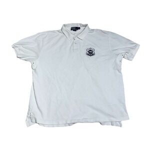 Vintage Polo Ralph Lauren Crest Big Logo White Cotton Polo Shirt Mens XXL Preppy